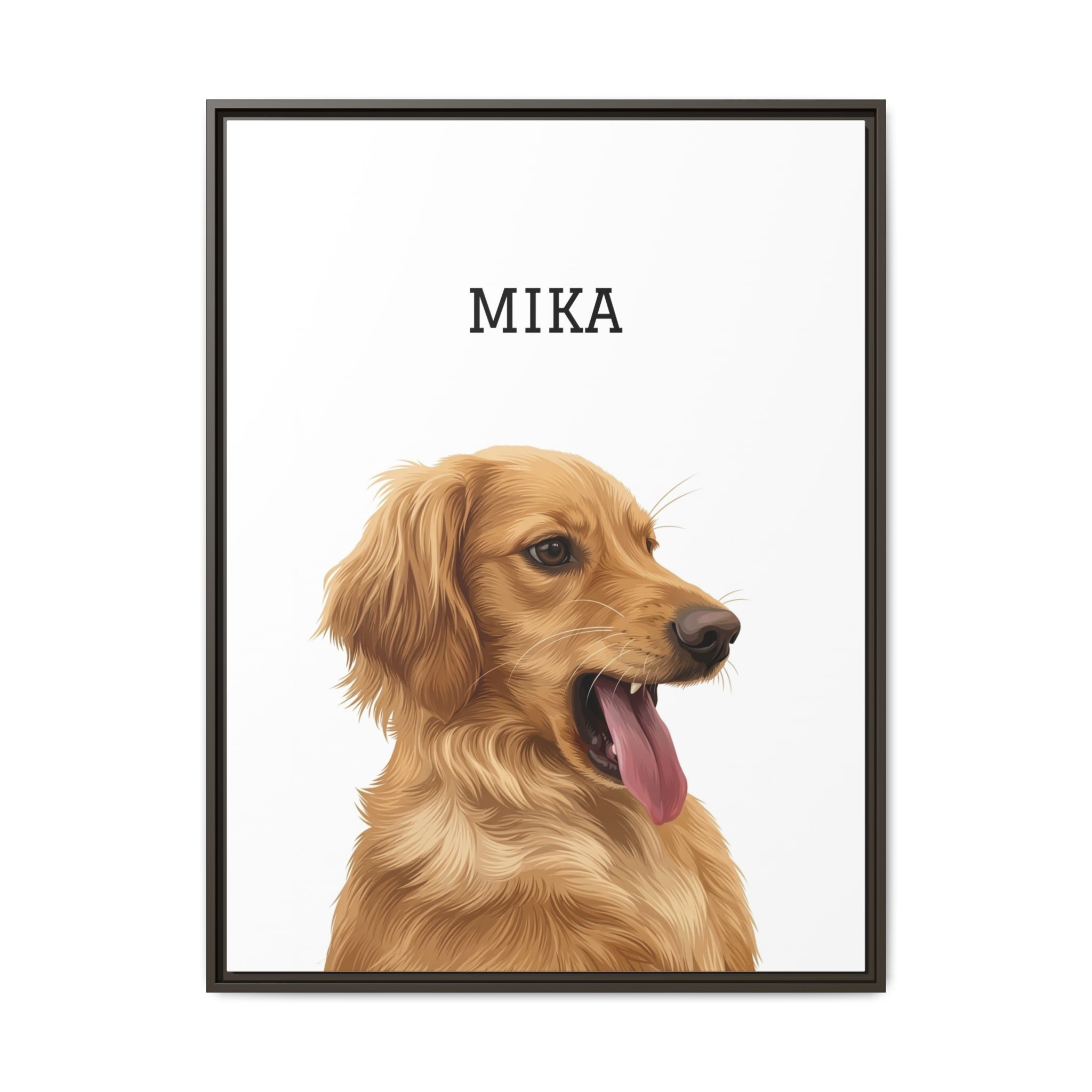 Framed pet portrait